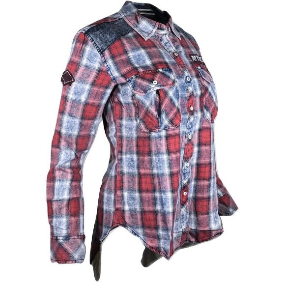 Affliction Womens L/S Button Down Shirt KNOXVILLE - Picture 8 of 11